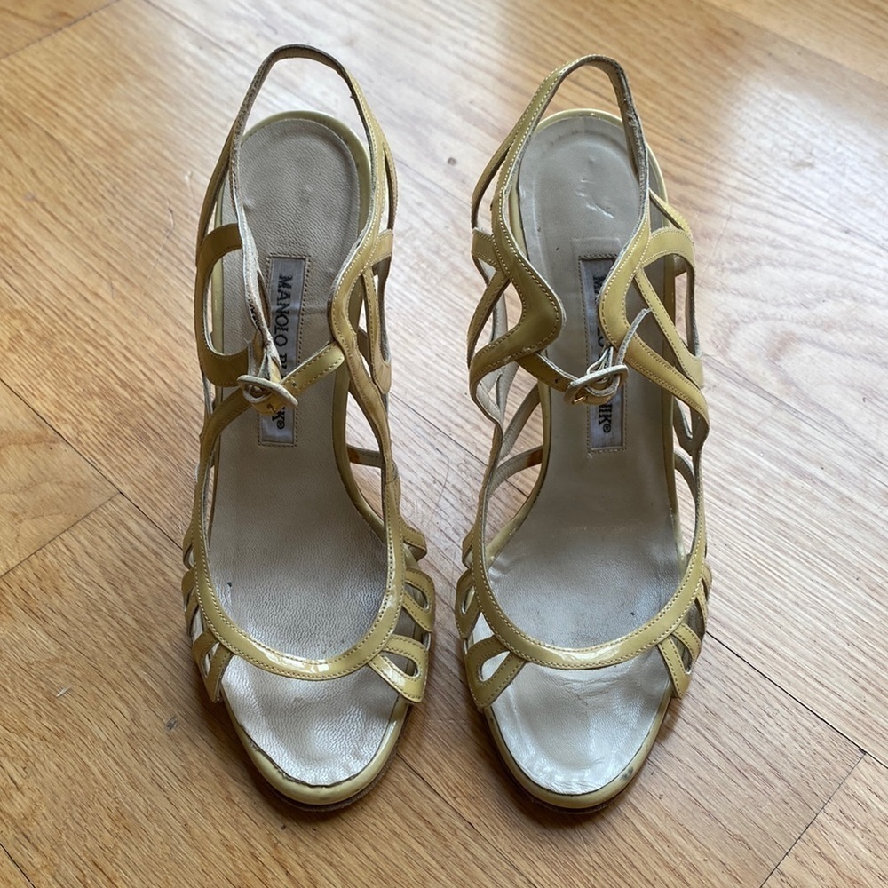 Manolo Blahnik Strappy Heels in Size 36.5 - Classic and Elegant